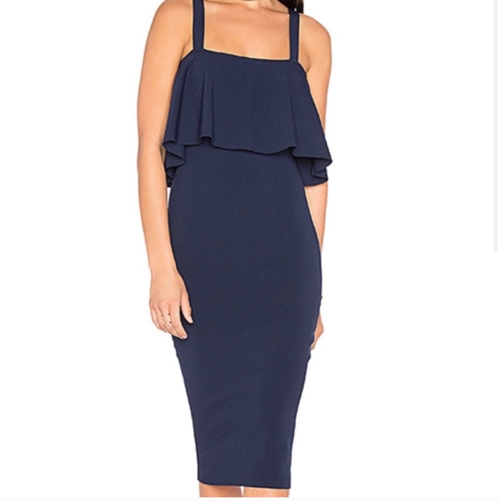 Milly Dresses | Milly Navy Flounce Bodycon Dress